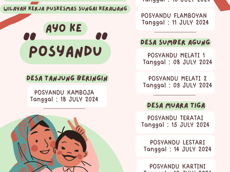 Jadwal Posyandu Juli 2024