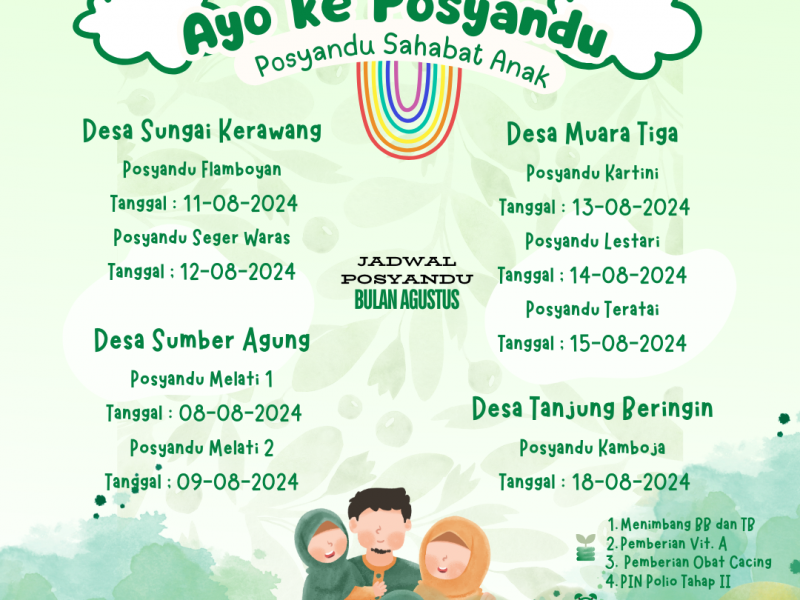Jadwal Posyandu Agustus 2024