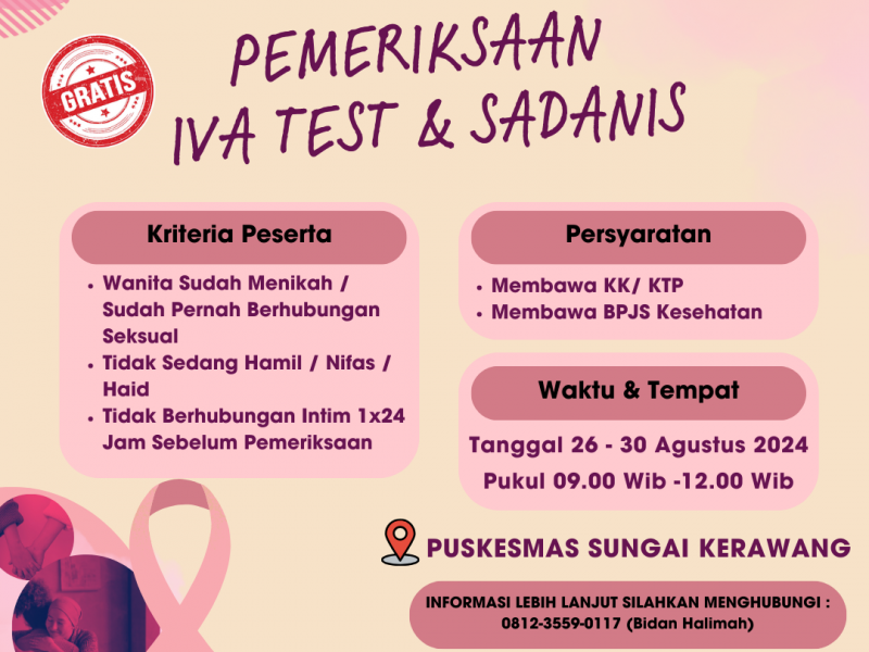 Jadwal IVA tes dan Sadanis