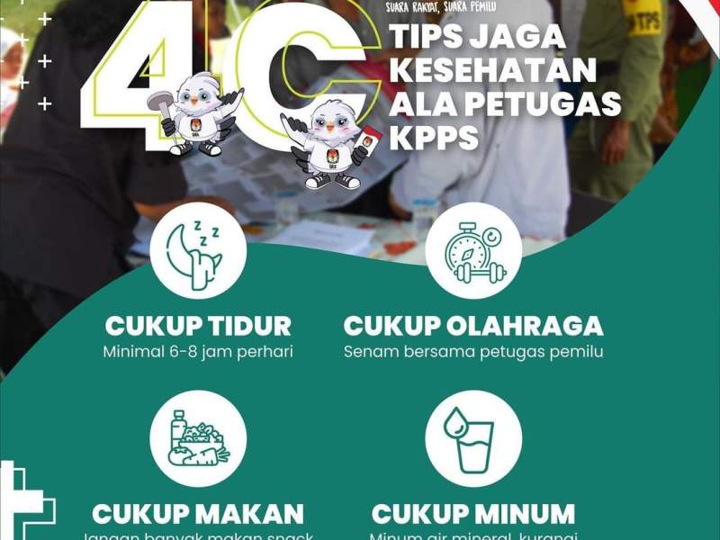 JAGA KESEHATAN PETUGAS KPPS DENGAN 4C